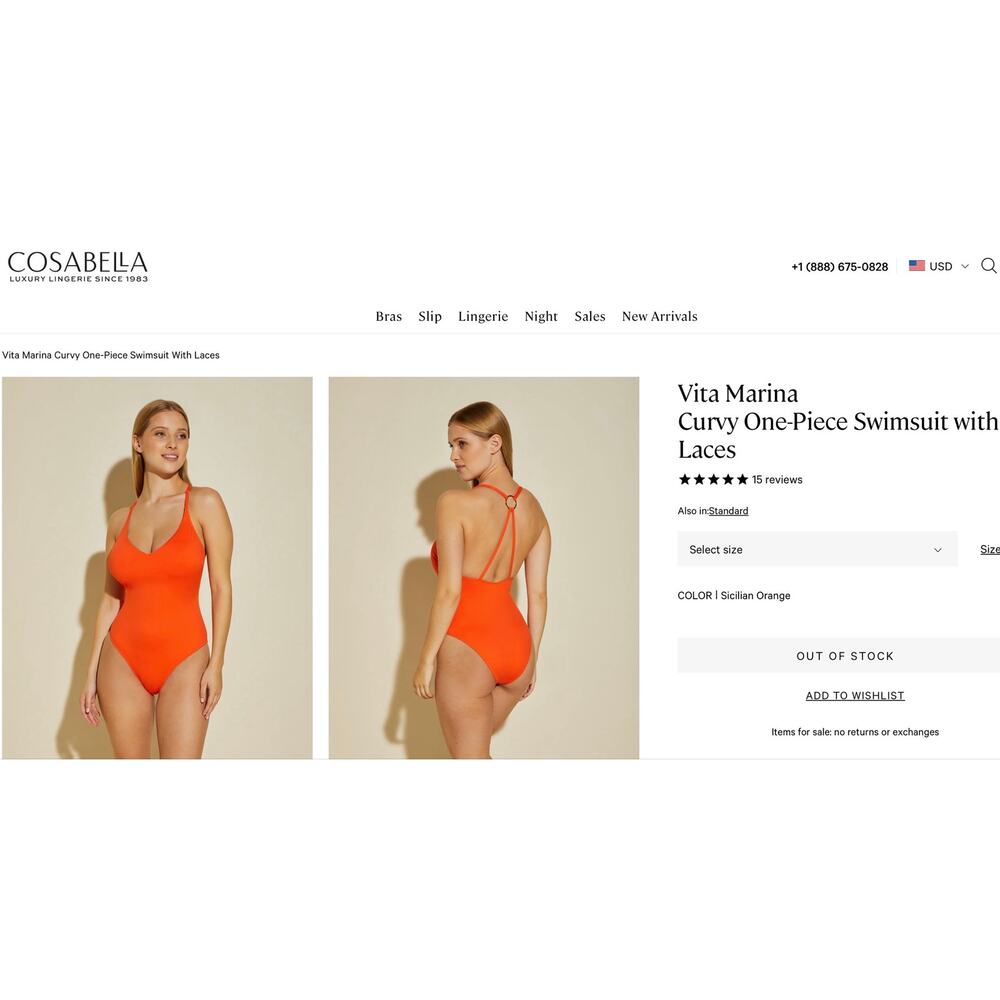 Cosabella Vita Marina Curvy One-Piece Swimsuit - Picture 5 of 6